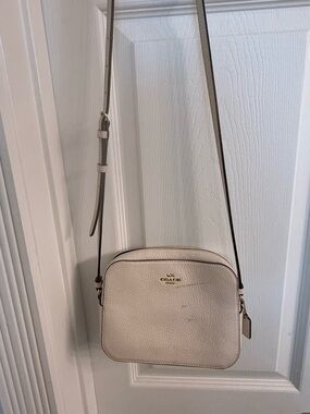 Coach Pebbled Leather Crossbody Bag in Off White with Gold Hardware